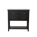 Black 4 Drawer Chest Console Table with Shelf - Briggs Range