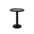 Black Painted Round Wooden Bobble Side Table - 45cm x 56.5cm
