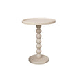 Taupe Painted Round Wooden Bobble Side Table - 45cm x 56.5cm