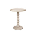 Taupe Painted Round Wooden Bobble Side Table - 45cm x 56.5cm