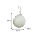 Set of 10 White Snowy Snowball Baubles