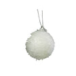 Set of 10 White Snowy Snowball Baubles