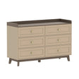 Large Cream 6 Drawer Chest of Drawers & Pair Of 3 Drawer Bedside Tables - Oswin Range