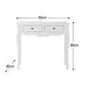 White Dressing Table, Mirror, Stool Set - Victoria Range