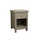 Set Of 2 One Drawer Scalloped Bedside Tables - Staunton Taupe Range