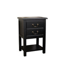 Set Of 2 Black 2 Drawer Bedside Tables with Shelf - Briggs Range