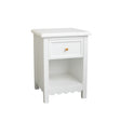 Pair of One Drawer Scalloped Bedside Tables - Staunton White Range
