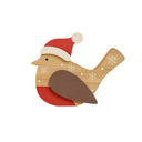 Rustic Wooden Red Robin Christmas Ornament