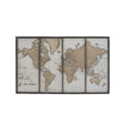 Large Black & White Distressed Mirrored World Map Canvas Print 144cm x 81cm