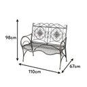 Antiqued Metal Garden Bench