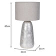 Silver & Grey Pearl Table Lamp with Linen Shade