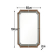 Rectangle Pink Glass Art Deco Wall Mirror 60cm x 100cm