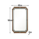 Rectangle Pink Glass Art Deco Wall Mirror 60cm x 100cm