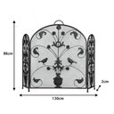 Black Metal Bird & Vine Fire Screen