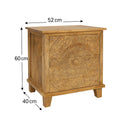 Mango Wood 2 Drawer Bedside Table