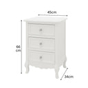 Large White 6 Drawer Chest of Drawers & Pair of 3 Drawer Bedsides - Victoria Range