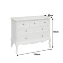 Large White 6 Drawer Chest of Drawers & Pair of 3 Drawer Bedsides - Victoria Range