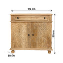 Large Mango Wood Carved Sideboard