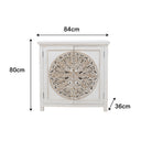 White & Wooden Two Door Sideboard