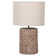 Natural Rope Effect Table Lamp with Beige Linen Shade