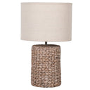 Natural Rope Effect Table Lamp with Beige Linen Shade