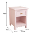 One Drawer Scalloped Bedside Table - Staunton Pink Range