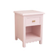 One Drawer Scalloped Bedside Table - Staunton Pink Range