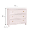 Large Scalloped 3 Drawer Chest of Drawers - Staunton Pink Range
