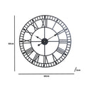 Black Metal Skeleton Clock 60cm x 60cm