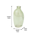 Set Of 3 Green & Pink Glass Vases