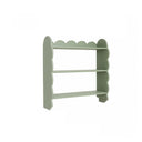 Sage Green Scalloped Wall Shelf with 3 Shelf Units