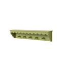 Green Painted Scalloped Edge Coat Peg Rail Hooks with Shelf - 80cm