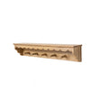 Natural Mango Wood Scalloped Edge Coat Peg Rail Hooks with Shelf - 80cm