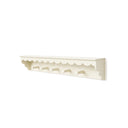 Ivory Painted Scalloped Edge Coat Peg Rail Hooks with Shelf - 100cm