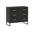 Large 3 Drawer Chest Of Drawers & Pair Of One Drawer Bedside Tables - Luna Black Range