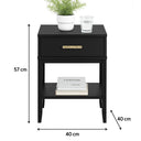 Large 3 Drawer Chest Of Drawers & Pair Of One Drawer Bedside Tables - Luna Black Range