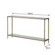 Large Antique Gold & Glass Twist Metal Console Table