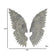 Pair of Large Grey Feather Effect Angel Wings - 48cm x 110cm