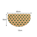 Forest Green & Natural Polka Dot Half Moon Door Mat