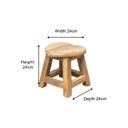 Small Mango Wood Heart Stool