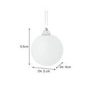 Set of 10 White Snowball Glitter Baubles