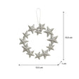 Set of 3 Grey Glitter Star Wreath Decorations