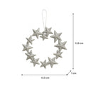 Set of 3 Grey Glitter Star Wreath Decorations