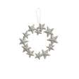 Set of 3 Grey Glitter Star Wreath Decorations