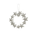 Set of 3 Grey Glitter Star Wreath Decorations