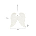 Set Of 4 White Glitter Angel Wings - 12cm