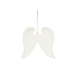 Set Of 4 White Glitter Angel Wings - 12cm
