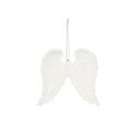 Set Of 4 White Glitter Angel Wings - 12cm