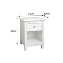 Large Scalloped 3 Drawer Chest of Drawers & Pair of Bedside Tables - Staunton White Range