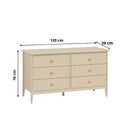 Large 6 Drawer Chest Of Drawers and Pair Of Large Bedside Tables - Hales Taupe Range